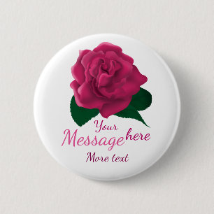 Flower pink custom text button