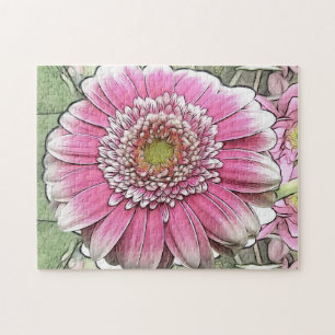 Flower - Pink Gerbera Daisy Jigsaw Puzzle
