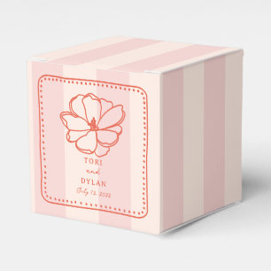 Flower Pink Tropical Stripe Wedding Favor Box