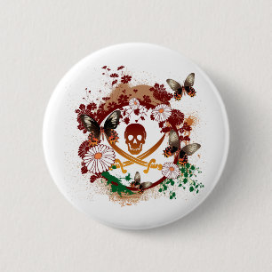 Flower Pirate 2 Inch Round Button
