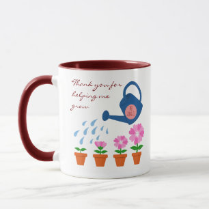 Flower Plant Grows Thank You Teacher Gift Mug