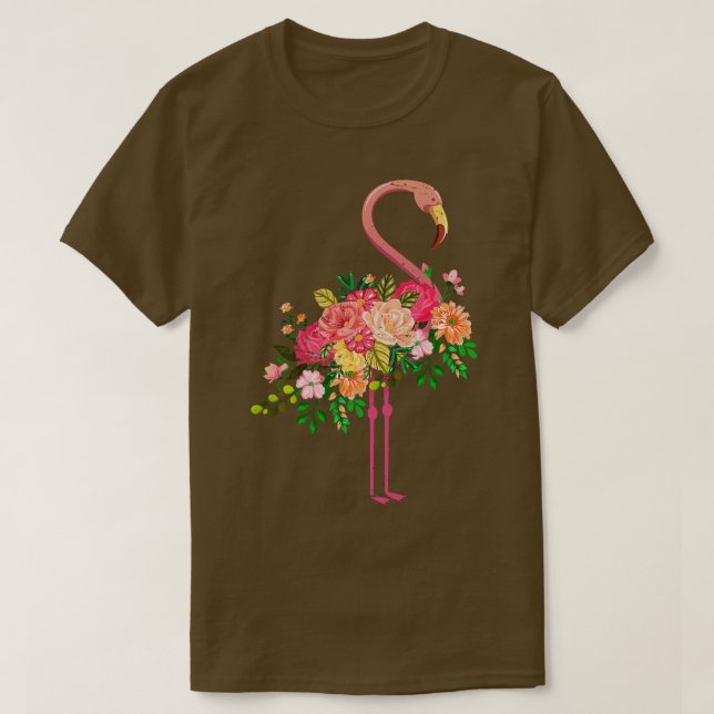 Flower Plumage Flamingo  T-Shirt (Design Front)