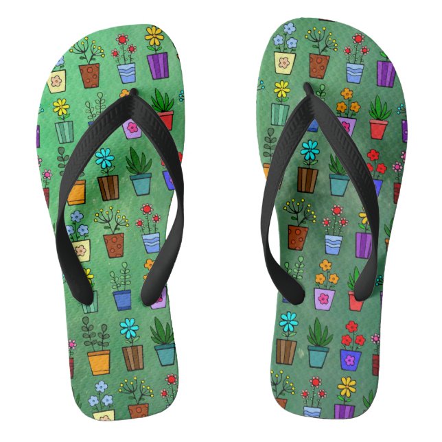 Flower Pots  Flip Flops (Footbed)