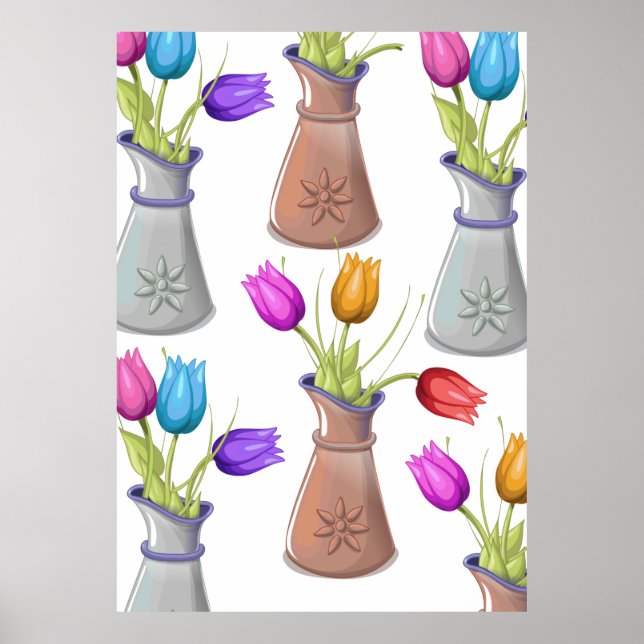 Flower Pots Pattern Poster (Front)