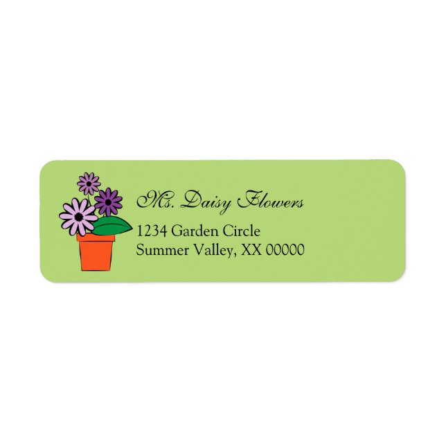 Flower Pots Purple Daisies Personalized (Front)