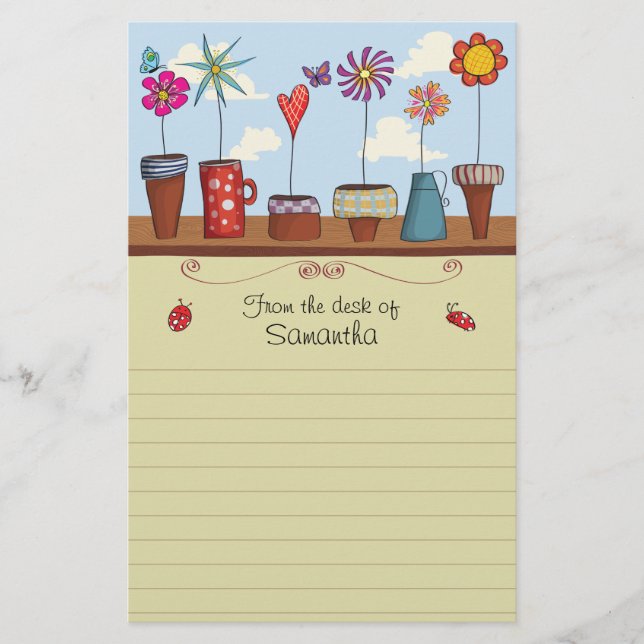 Flower Pots  Stationery (Front)