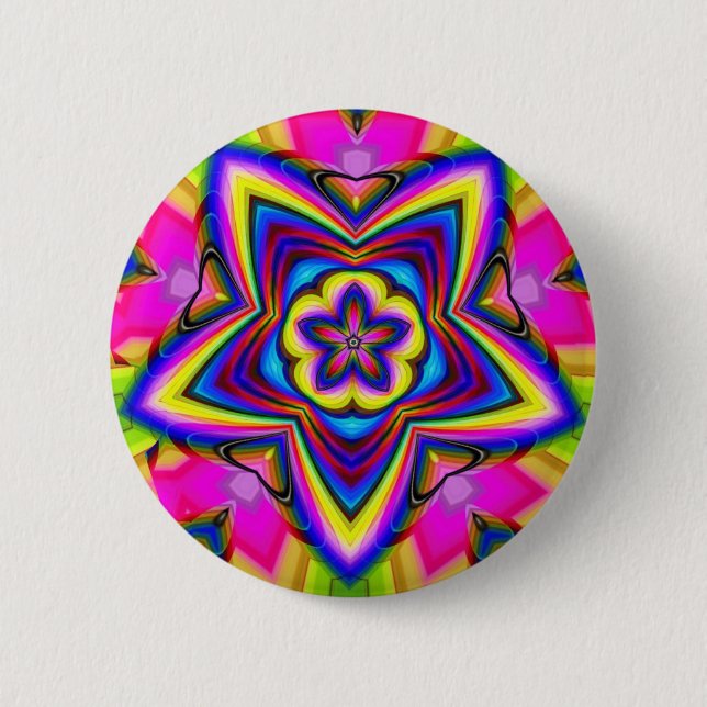Flower power 2 inch round button (Front)