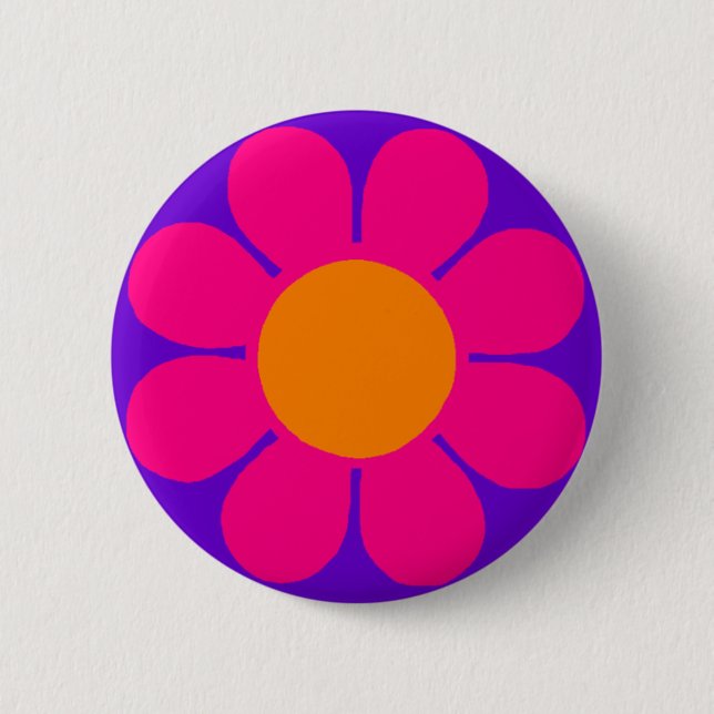 Flower Power 2 Inch Round Button (Front)