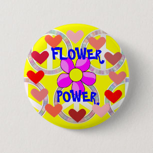 Flower Power 2 Inch Round Button