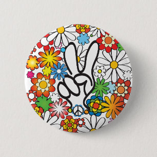 Flower Power 2 Inch Round Button
