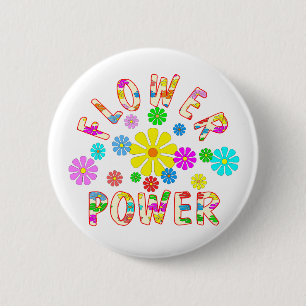 FLOWER Power 2 Inch Round Button