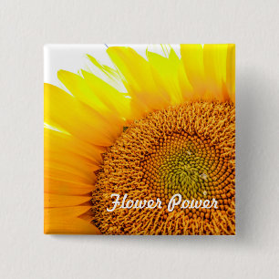 Flower Power 2 Inch Square Button