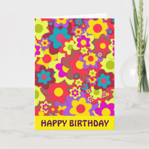 Flower Power 60s hippy annuity Card