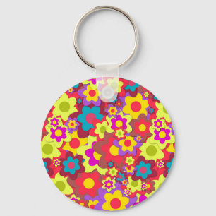Flower Power 60s hippy Keychain