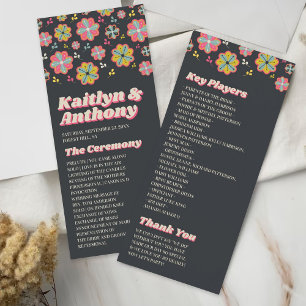 Flower Power 70's Retro Groovy Wedding Program