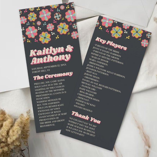 Flower Power 70's Retro Groovy Wedding Program (Creator Uploaded)