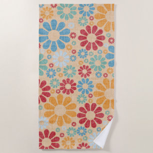 Flower Power Beach Towel