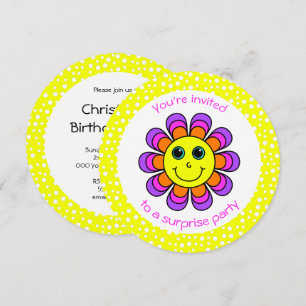 Flower Power Birthday Party Invitation