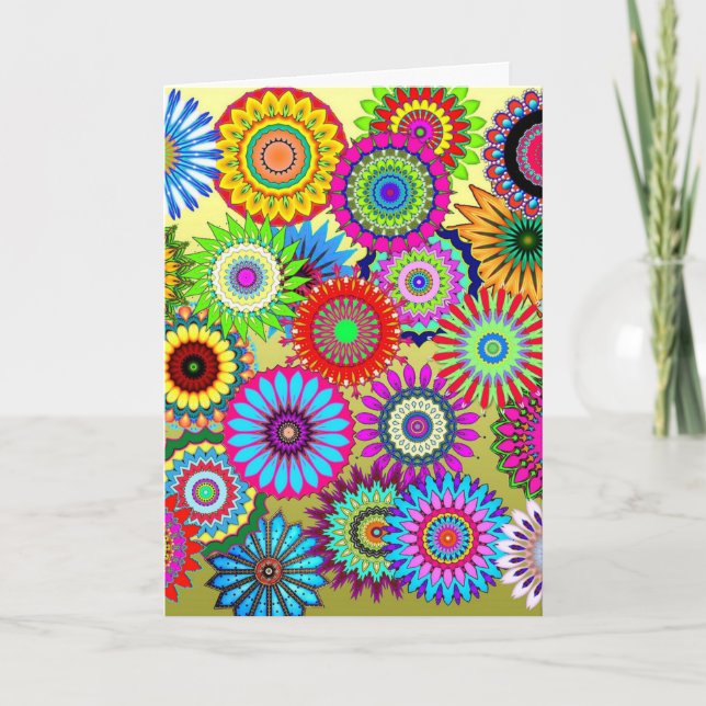 Flower Power Blank Card (Front)