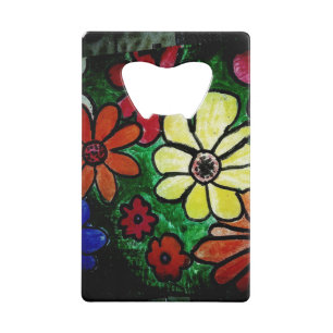 flower power bloom credit card bottle opener