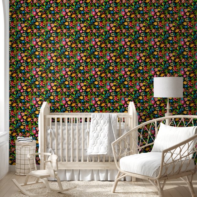 Flower Power Blossoms seamless pattern 10 Wallpaper (Kids)