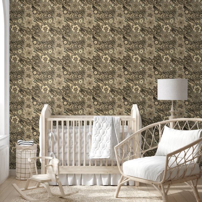 Flower Power Blossoms seamless pattern 3a Wallpaper (Kids)