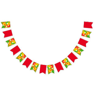 Flower Power Bouquet - colored pattern 1 Bunting Flags