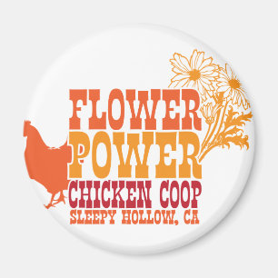 Flower Power Chicken Coop Magnet