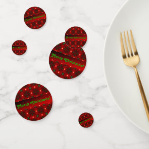 Flower Power, Christmas Magic in Red and Green Confetti
