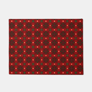 Flower Power, Christmas Magic in Red and Green Doormat