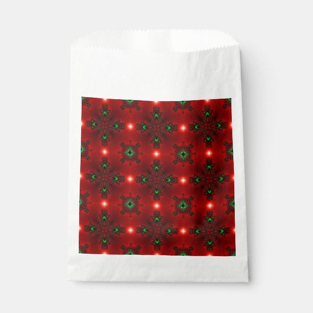 Flower Power, Christmas Magic in Red and Green Favour Bag (Front)
