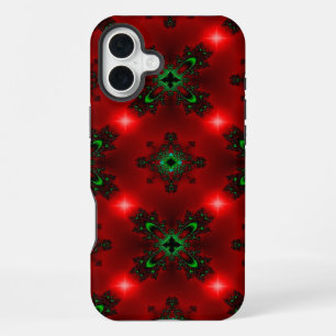 Flower Power, Christmas Magic in Red and Green iPhone 16 Plus Case