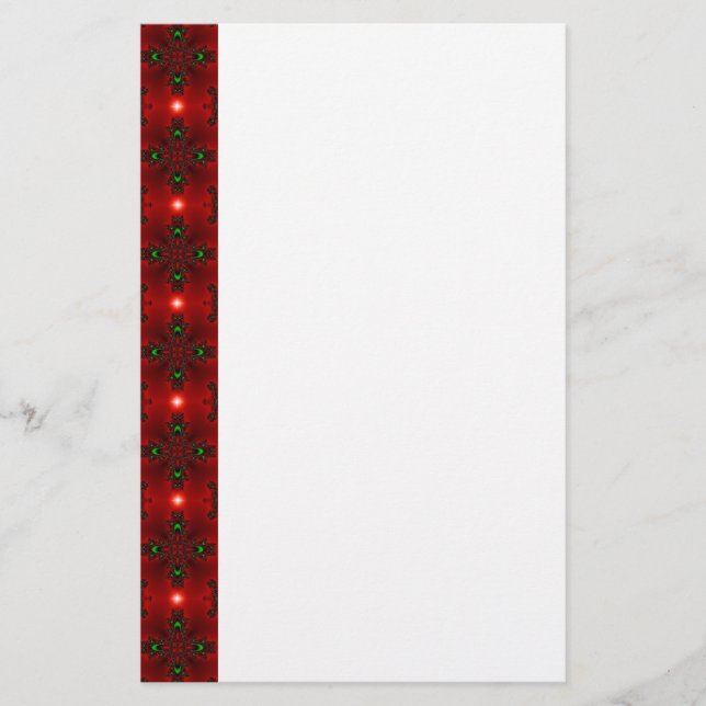 Flower Power, Christmas Magic in Red and Green Stationery (Front)