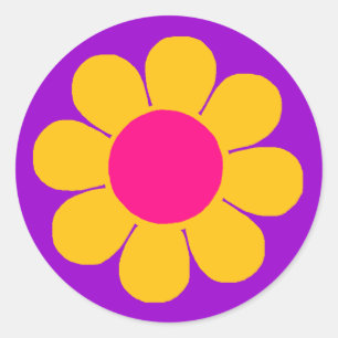 Flower Power Classic Round Sticker