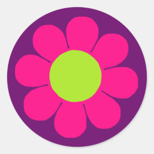 Flower Power Classic Round Sticker