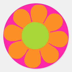 Flower Power Classic Round Sticker