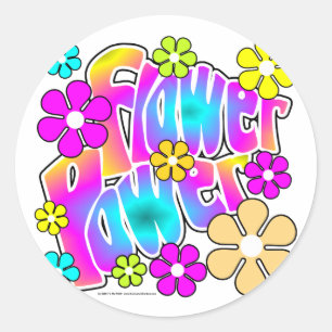 Flower Power Classic Round Sticker