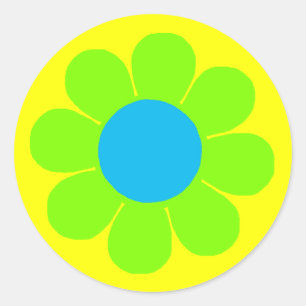 Flower Power Classic Round Sticker