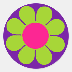 Flower Power Classic Round Sticker