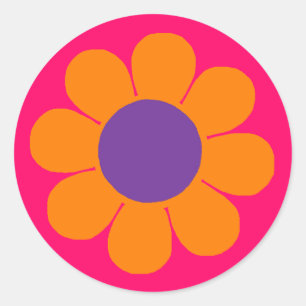 Flower Power Classic Round Sticker