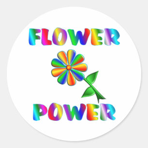 Flower Power Classic Round Sticker
