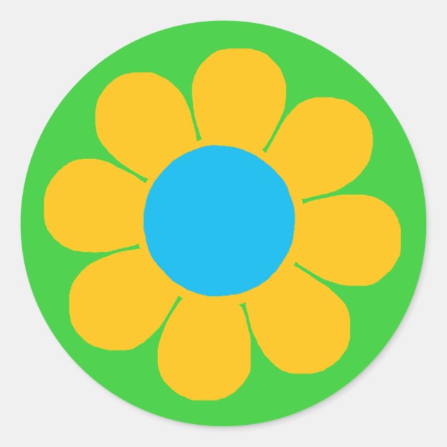 Flower Power Classic Round Sticker (Front)