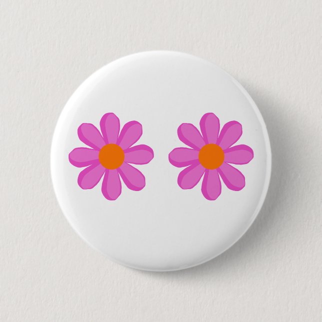 Flower Power cute  2 Inch Round Button (Front)