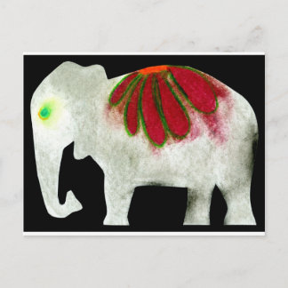 Flower Power Elephant Postcard