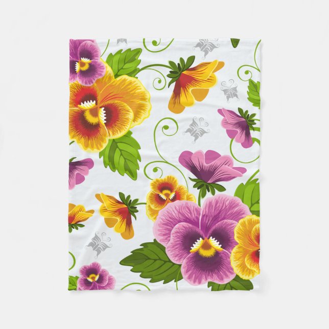 Flower Power Fleece Blanket (Front)