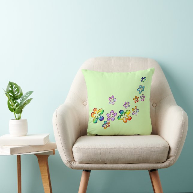 Flower Power Floating Blossoms 1 Throw Pillow (Chair)