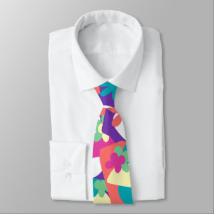 Flower Power Flora Fun Bold 70s Retro Tie