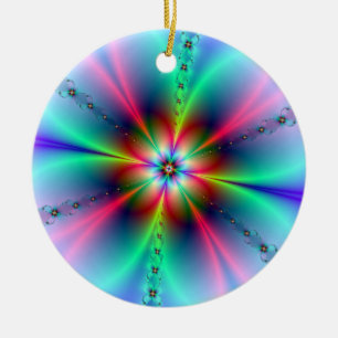 Flower Power Fractal Ceramic Ornament