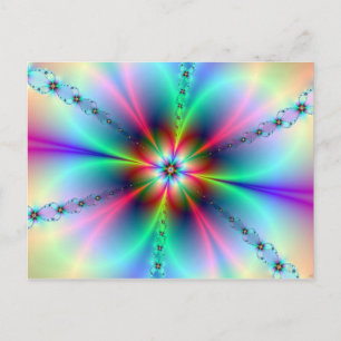 Flower Power Fractal Postcard