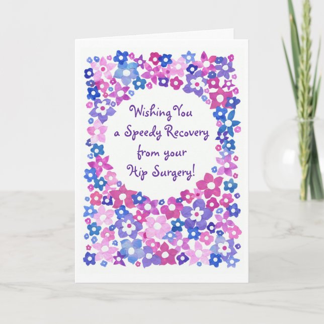 'Flower Power' Get Well Greeting Card to Customize (Front)